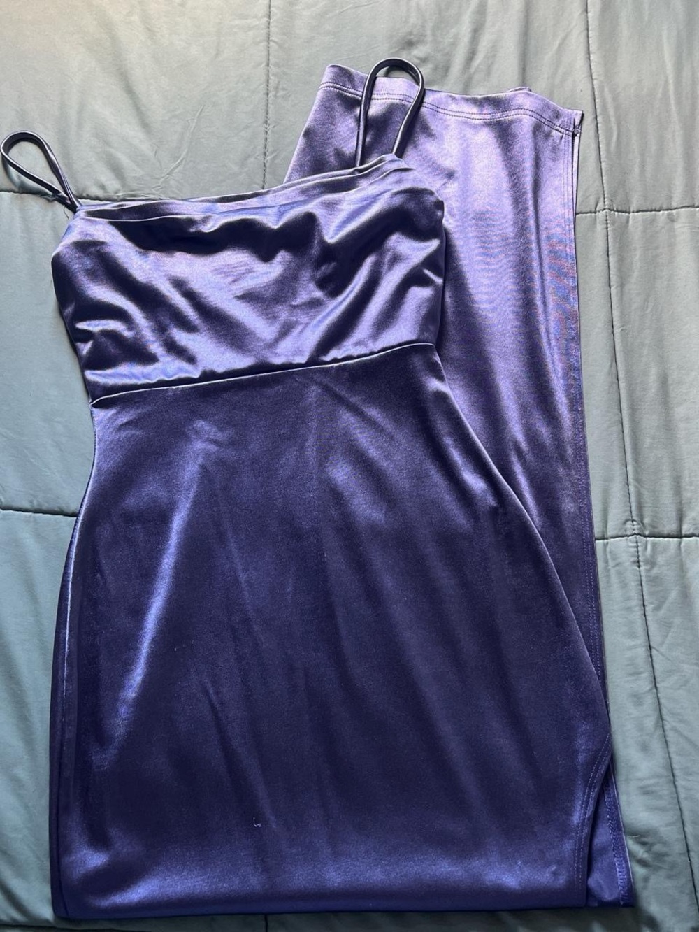 Windsor Satin Spaghetti Strap Midi Dress in Purple
